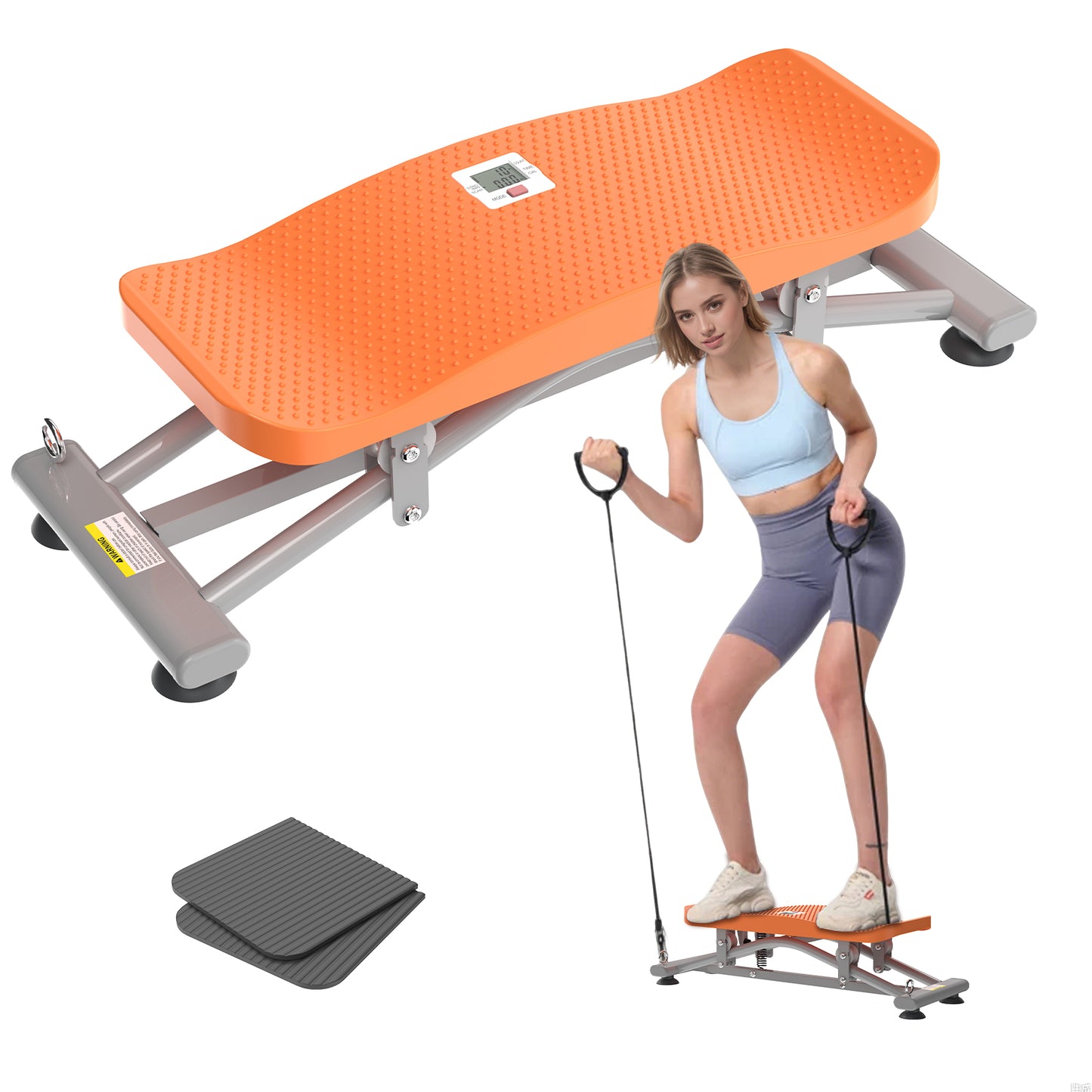 HOTWAVE New Upgrade Ski Simulator Machine - 300 lbs Capacity Indoor Fitness Equipment for Core, Leg & Ab Workout with LCD Monitor, Full Body Balance Trainer