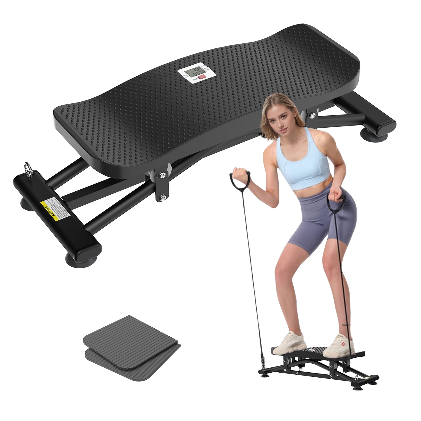 HOTWAVE New Upgrade Ski Simulator Machine - 300 lbs Capacity Indoor Fitness Equipment for Core, Leg & Ab Workout with LCD Monitor, Full Body Balance Trainer
