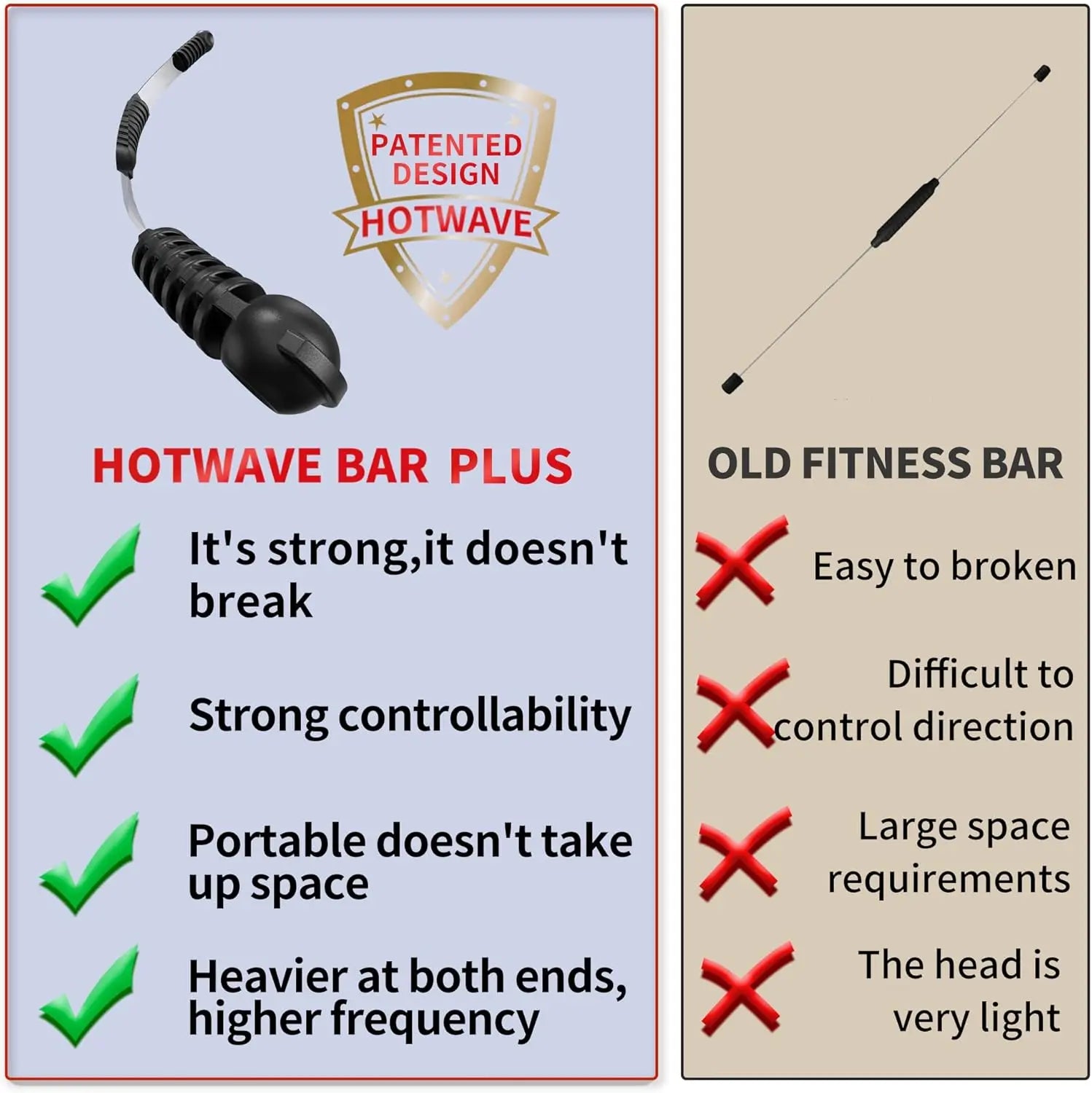 fitness bar are scientifically weighted to increase the flexibility of the rocker and improve the fat burning effect