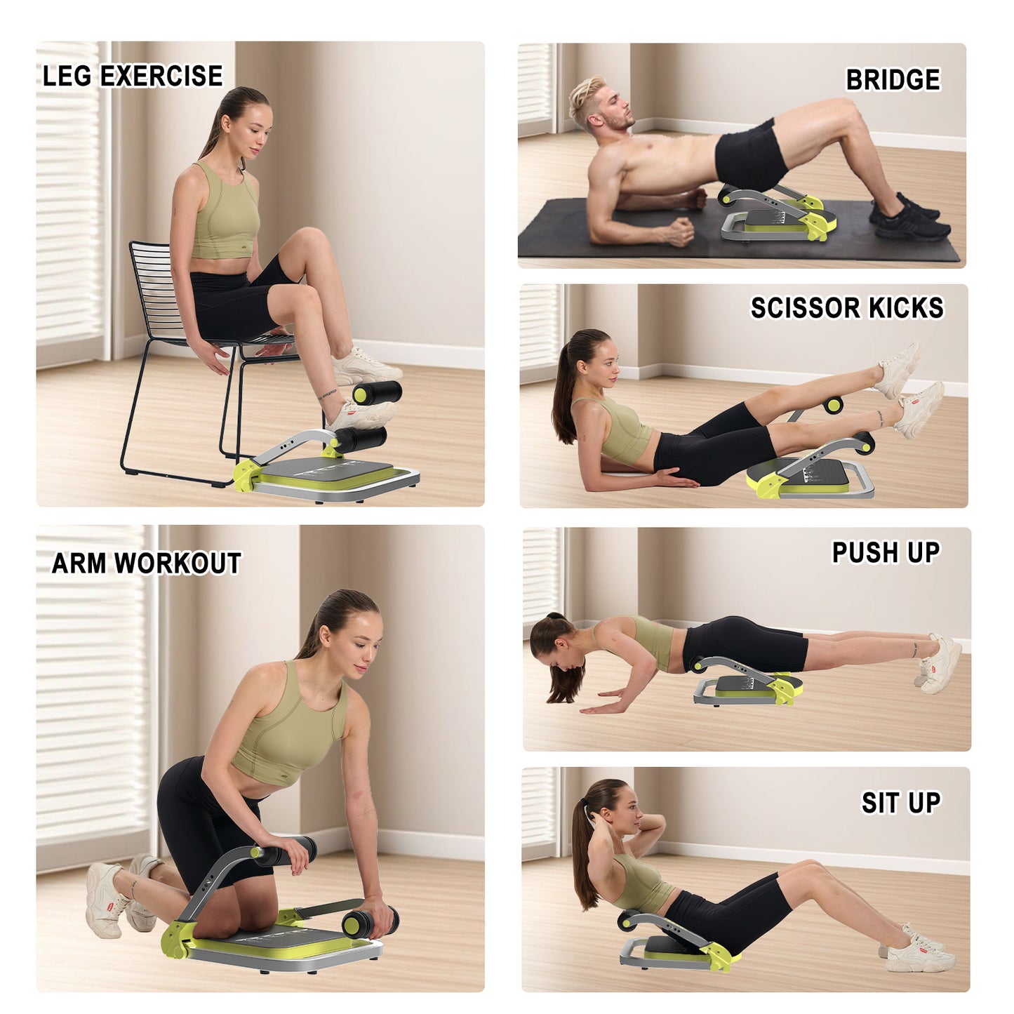 HOTWAVE Ab Machine, Sit Up Exercise Equipment, Ab Workout Equipment with 3 Adjustable Resistance, Ab Trainer for Stomach Workout with 330 LBS Weight Capacity, Foldable Ab Crunch Machine for Home Gym