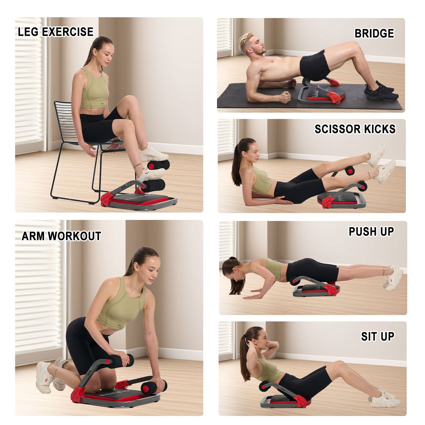 HOTWAVE Ab Machine, Sit Up Exercise Equipment, Ab Workout Equipment with 3 Adjustable Resistance, Ab Trainer for Stomach Workout with 330 LBS Weight Capacity, Foldable Ab Crunch Machine for Home Gym