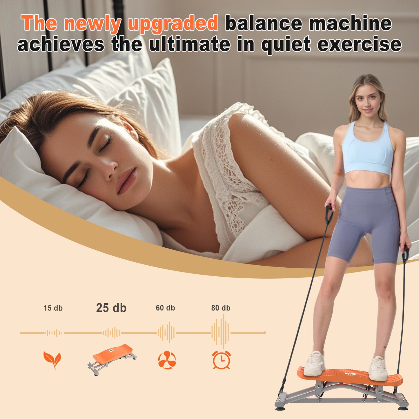 HOTWAVE New Upgrade Ski Simulator Machine - 300 lbs Capacity Indoor Fitness Equipment for Core, Leg & Ab Workout with LCD Monitor, Full Body Balance Trainer
