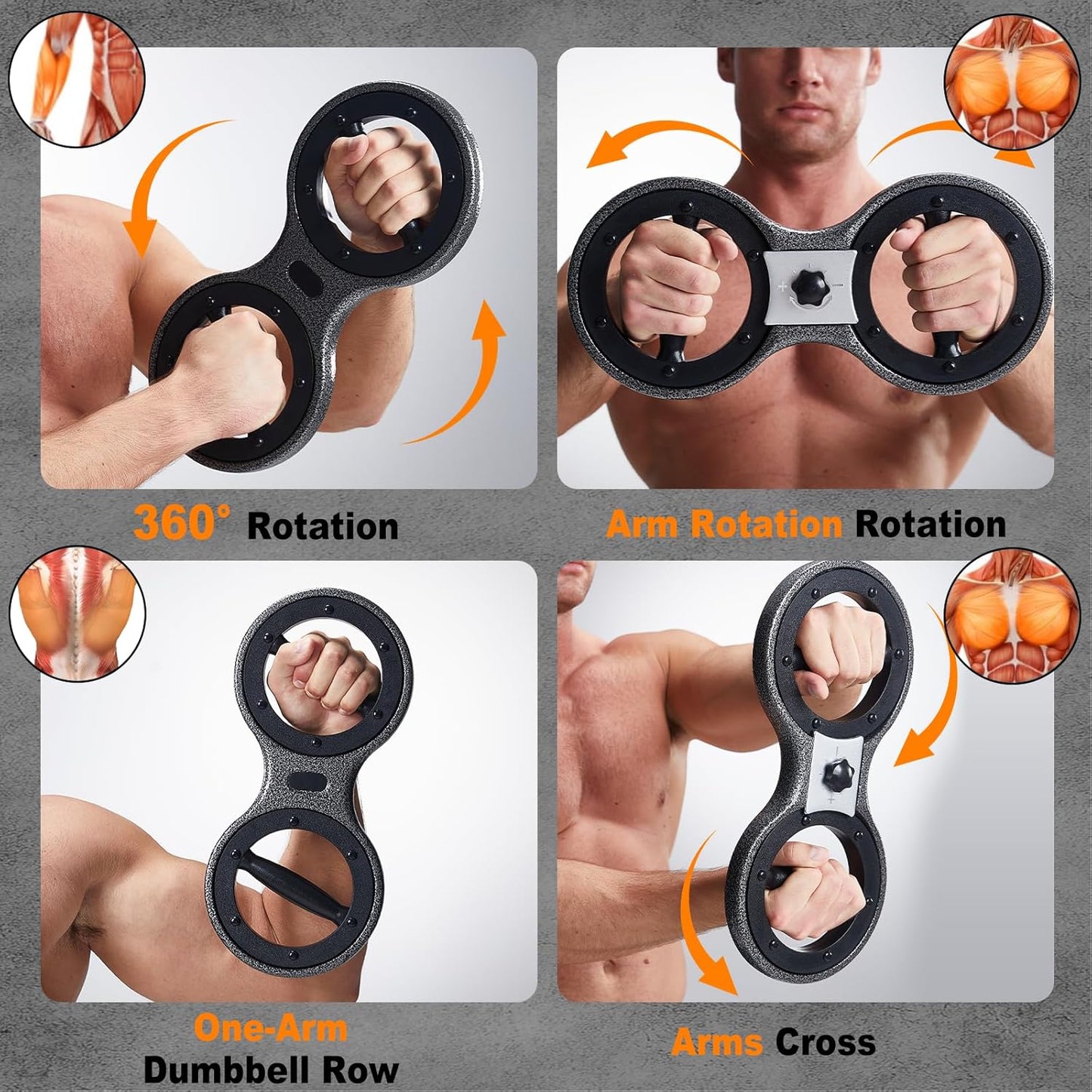 HOTWAVE Burn Machine Arm Workout, Spinning Rotator Shoulder Burn Machine - 360 Degree Rotating Burn Machine Arm Workout Equipment Machine for Men&Women with Boxing Gloves Adjustable Resistance