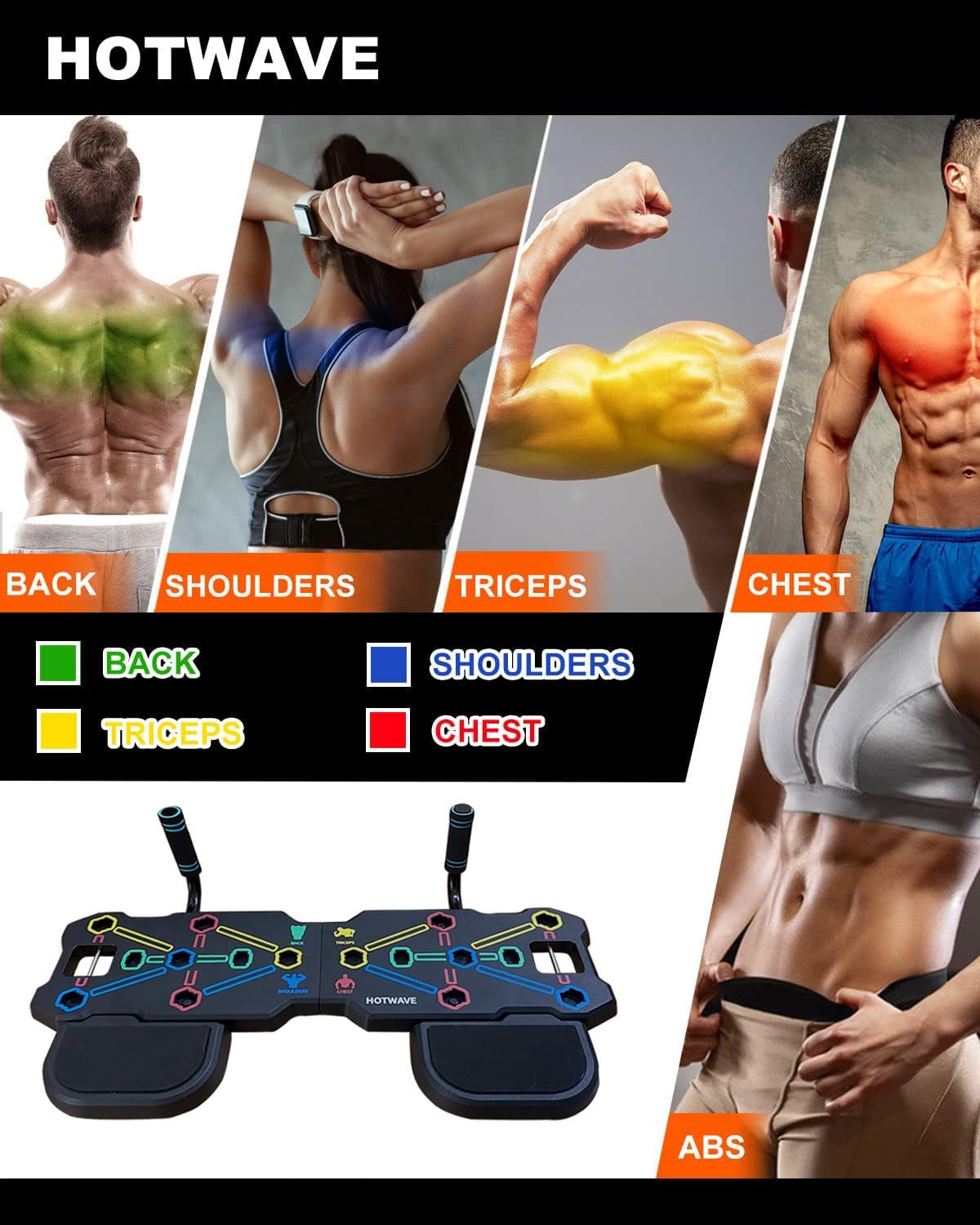 HOTWAVE Portable Workout Equipment with 20 Gym Accessories