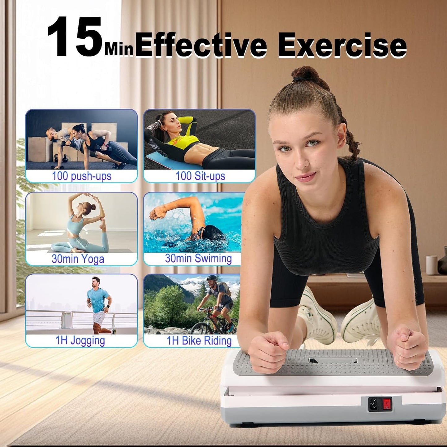 HOTWAVE Bluetooth Vibration Plate – Fat Burn & Muscle Toning Machine