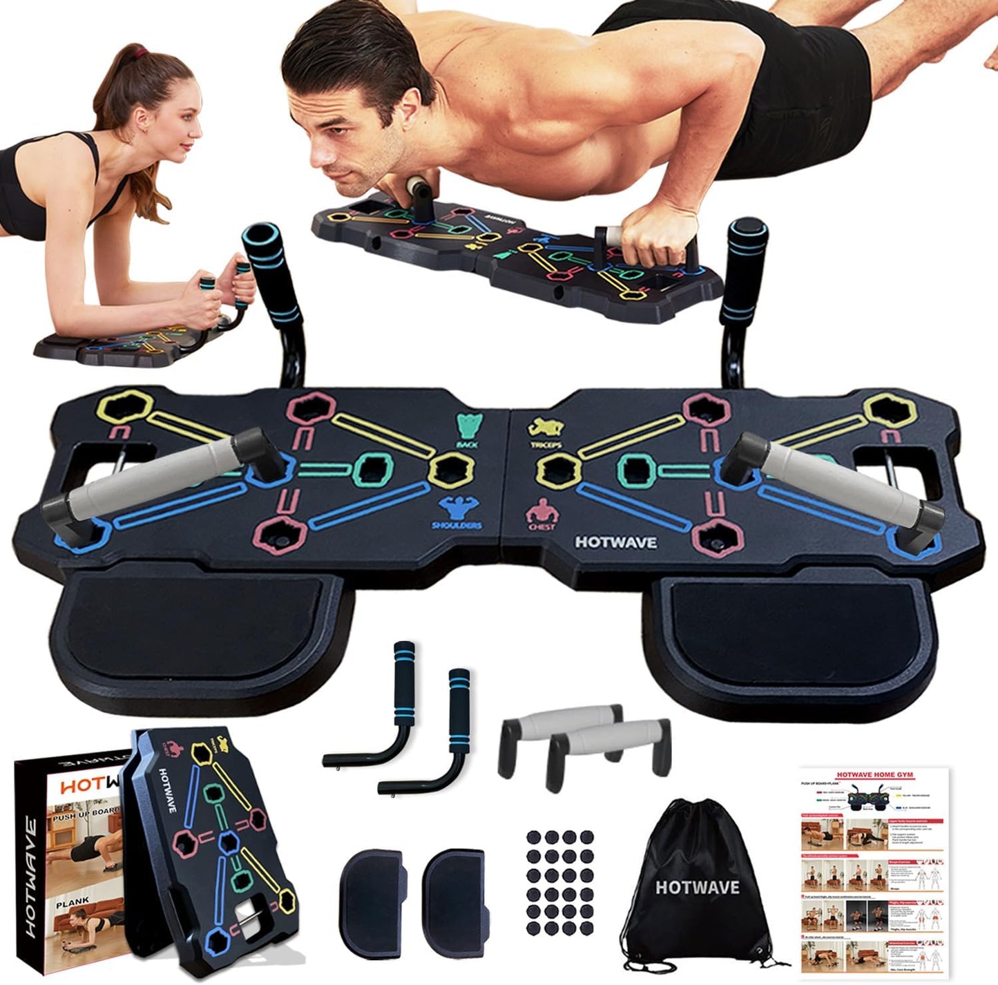 HOTWAVE Portable Workout Equipment with 20 Gym Accessories