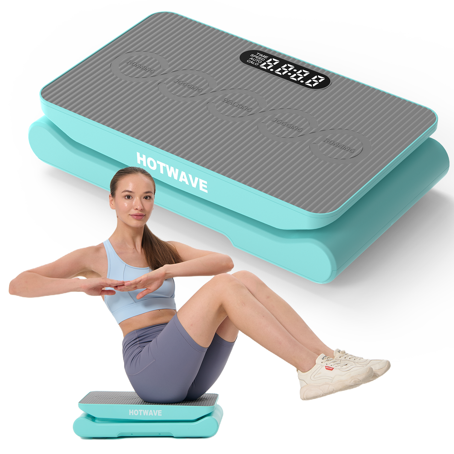 HOTWAVE Vibration Plate Machine, 350 lbs Weight Capacity, 1-10 Level Lymphatic Drainage Machine, body balance Full Body Workout Vibration board, Home Gym Equipment