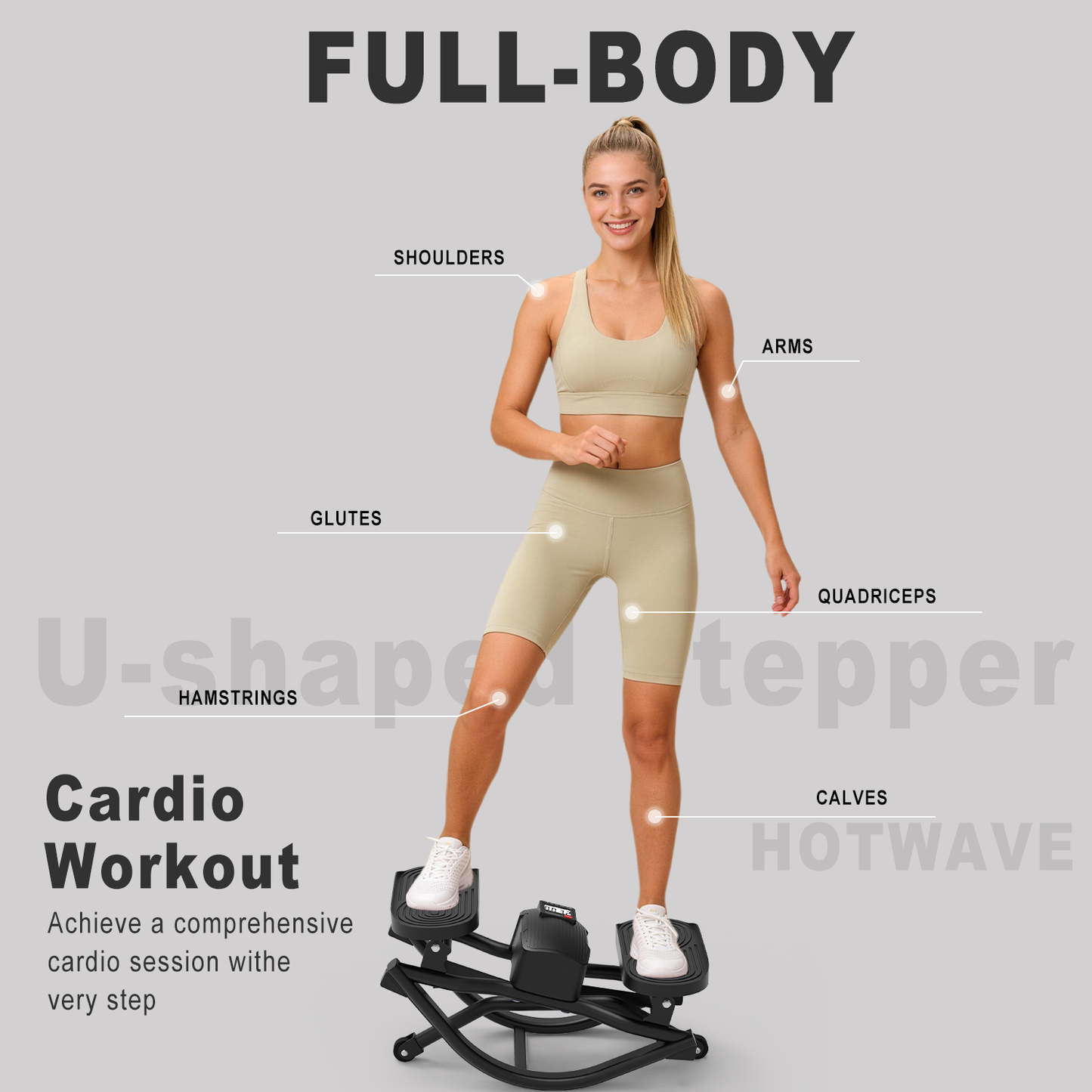 Rock Stepper - New Generation Aerobic Fitness Equipment with 350lbs Load Capacity for Indoor Outdoor Use No Installation Needed