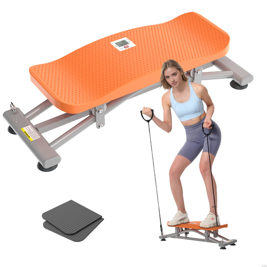 HOTWAVE New Upgrade Ski Simulator Machine - 300 lbs Capacity Indoor Fitness Equipment for Core, Leg & Ab Workout with LCD Monitor, Full Body Balance Trainer