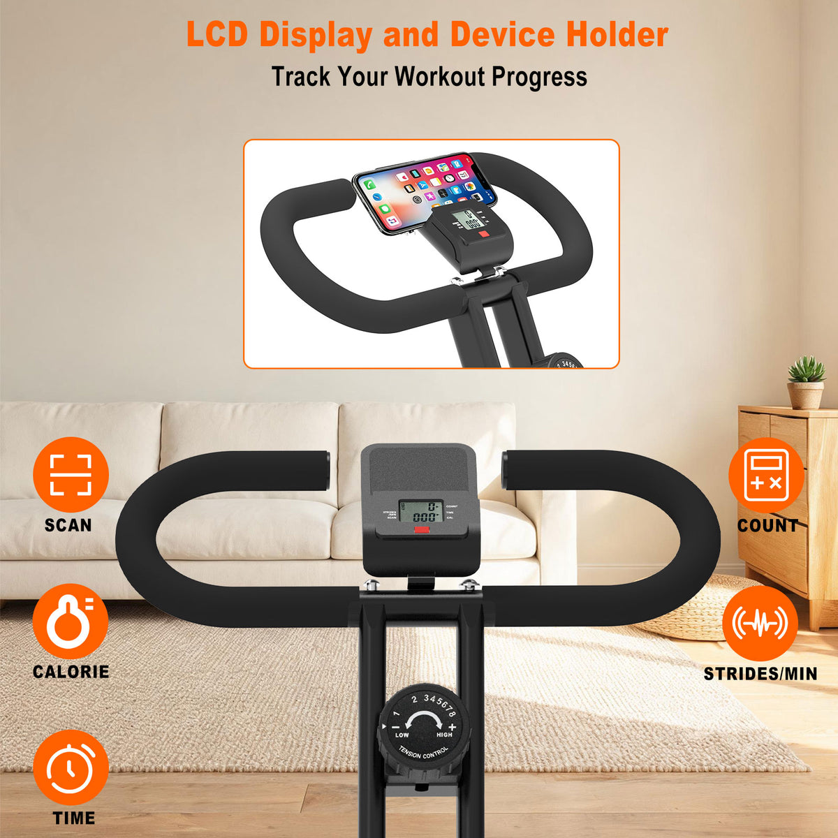 HOTWAVE Slide Rail Exercise Bike