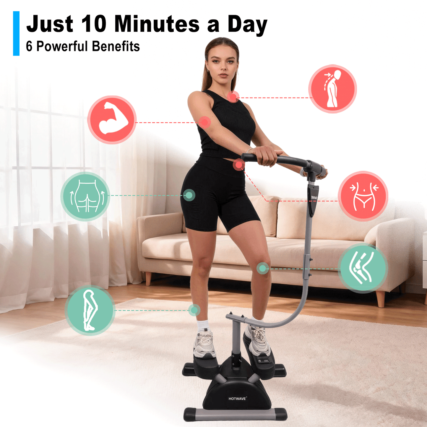 HOTWAVE Sculpt Walker Pro, Twist Stepper Machine for Home Fitness