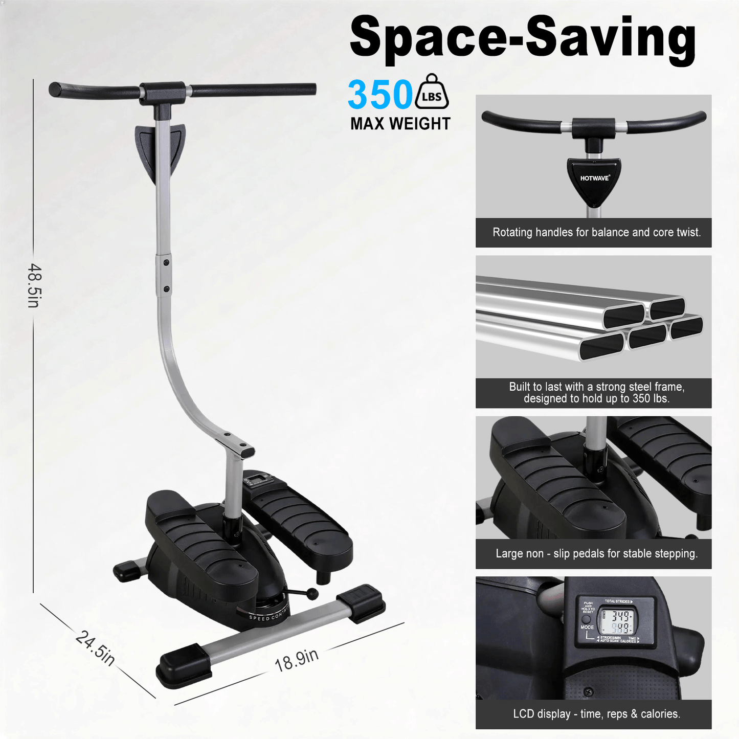 HOTWAVE Sculpt Walker Pro, Twist Stepper Machine for Home Fitness