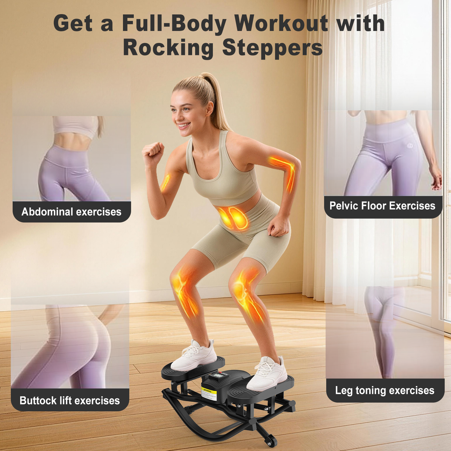 Rock Stepper - New Generation Aerobic Fitness Equipment with 350lbs Load Capacity for Indoor Outdoor Use No Installation Needed