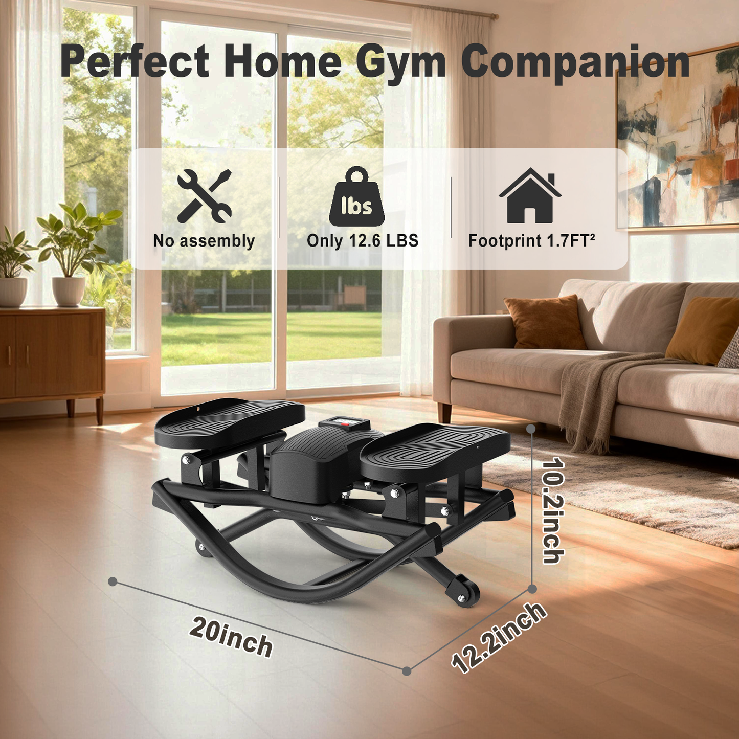 Rock Stepper - New Generation Aerobic Fitness Equipment with 350lbs Load Capacity for Indoor Outdoor Use No Installation Needed