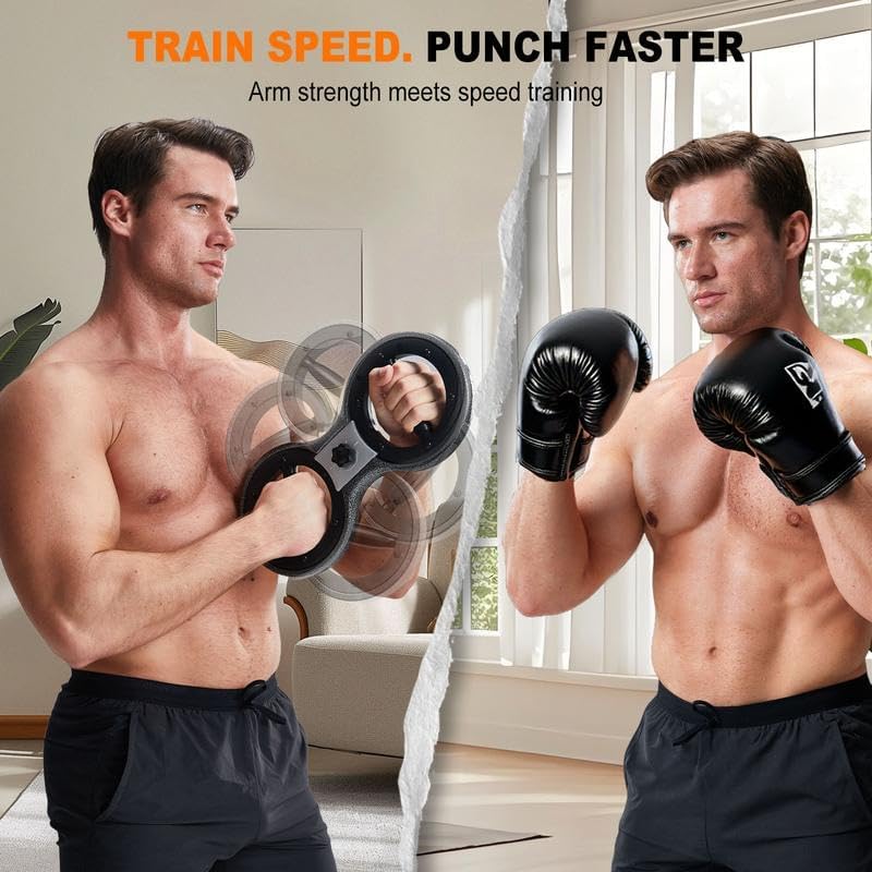 HOTWAVE Burn Machine Arm Workout, Spinning Rotator Shoulder Burn Machine - 360 Degree Rotating Burn Machine Arm Workout Equipment Machine for Men&Women with Boxing Gloves Adjustable Resistance