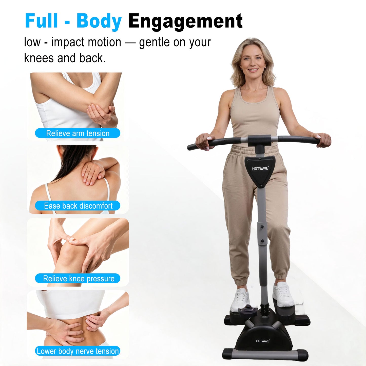 HOTWAVE Sculpt Walker Pro, Twist Stepper Machine for Home Fitness