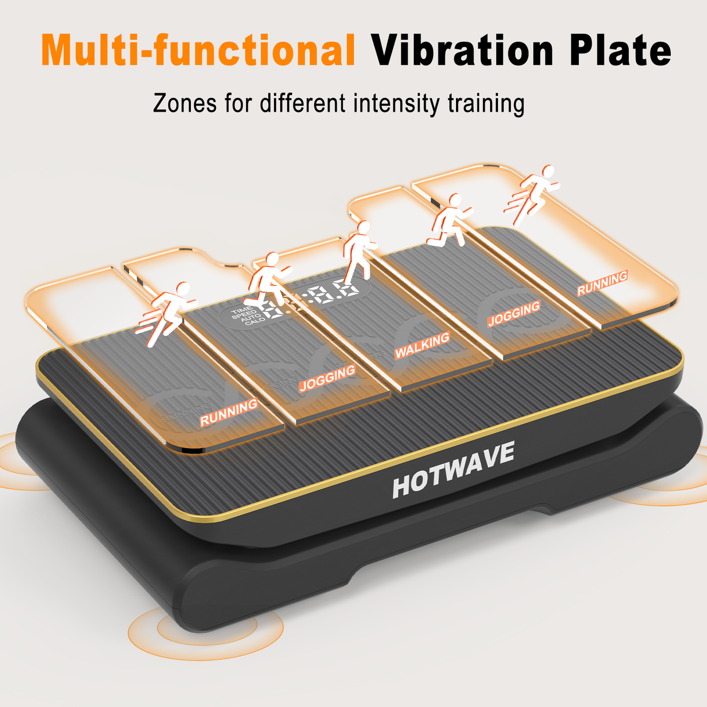 HOTWAVE Vibration Plate Machine, 350 lbs Weight Capacity, 1-10 Level Lymphatic Drainage Machine, body balance Full Body Workout Vibration board, Home Gym Equipment