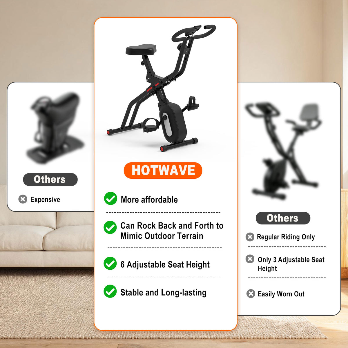 HOTWAVE Slide Rail Exercise Bike