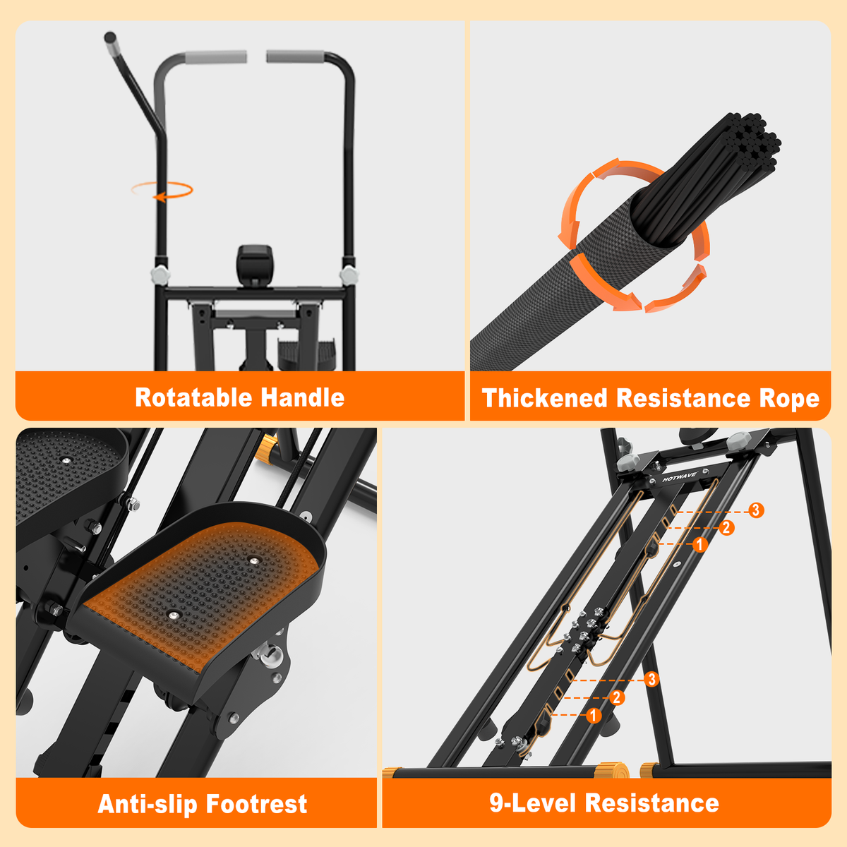 HOTWAVE Stair Stepper & Vertical Climber