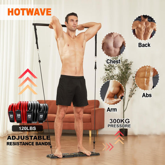 HOTWAVE Portable Workout Equipment with 20 Gym Accessories