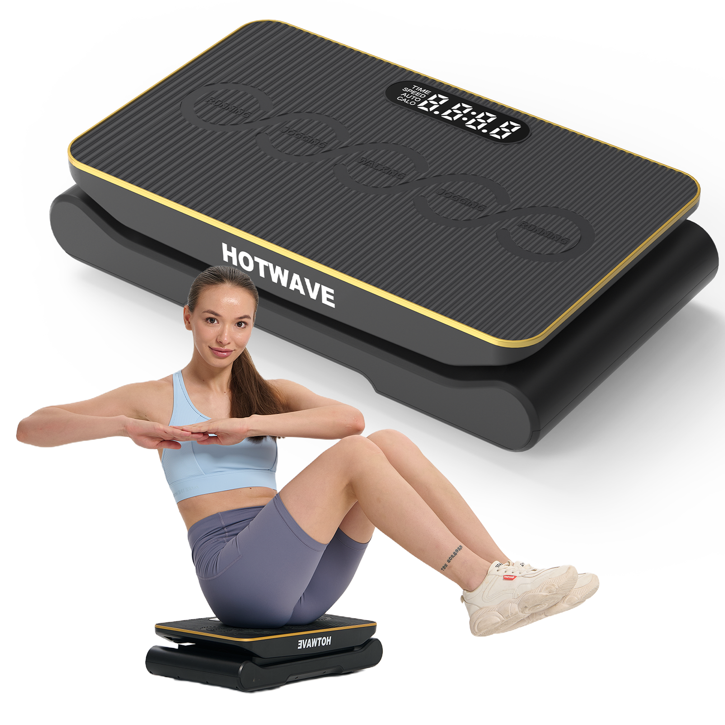 HOTWAVE Vibration Plate Machine, 350 lbs Weight Capacity, 1-10 Level Lymphatic Drainage Machine, body balance Full Body Workout Vibration board, Home Gym Equipment